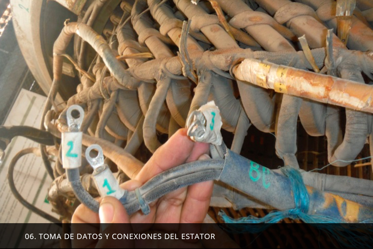 Toma de datos y conexiones del estator