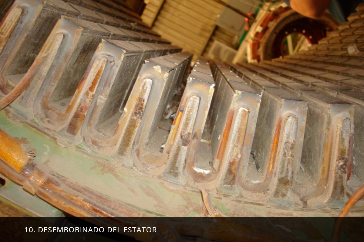 Desembobinado del estator