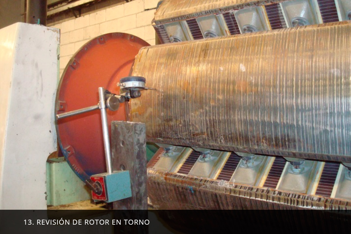 Revisión de rotor en torno